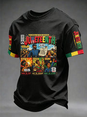 Men's Juneteenth 1865 Print Casual Short Sleeve T-shirt