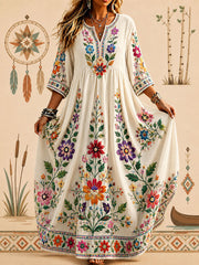 Women's Indigenous Print Casual Dress