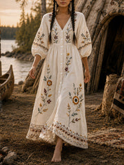 Women's Indigenous Print Casual Dress