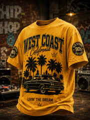 Men's Retro 90s Old School Hip-Hop Print Casual Tee