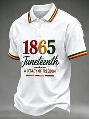 Men's Juneteenth Print Casual Polo