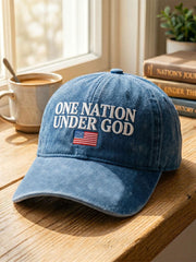 One Nation Under God Printed Casual Unisex Cap