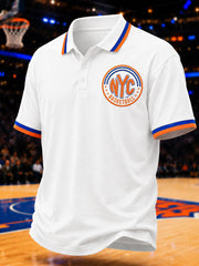 Men's Go New York Gift For Basketball Fans Print Casual Polo