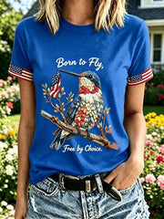 Women's Independence Day Hummingbird Short-sleeved T-shirt