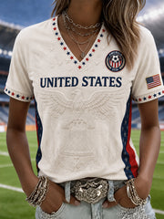 Women's Gift For Soccer Fans Print Casual V-Neck Tee
