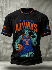 Men's Classic Basketball Fan Graphic Short Sleeve O-neck T-shirt