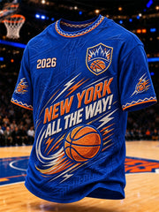 Men's Go New York! Gift For Basketball Fans Print Casual Tee