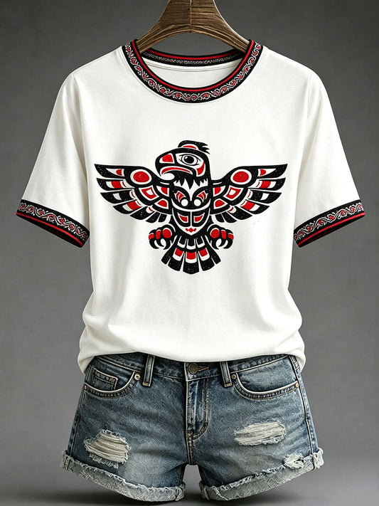 Women's Indigenous Art Print Casual T-Shirt