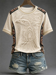 Women's Indigenous Art Print Casual T-Shirt