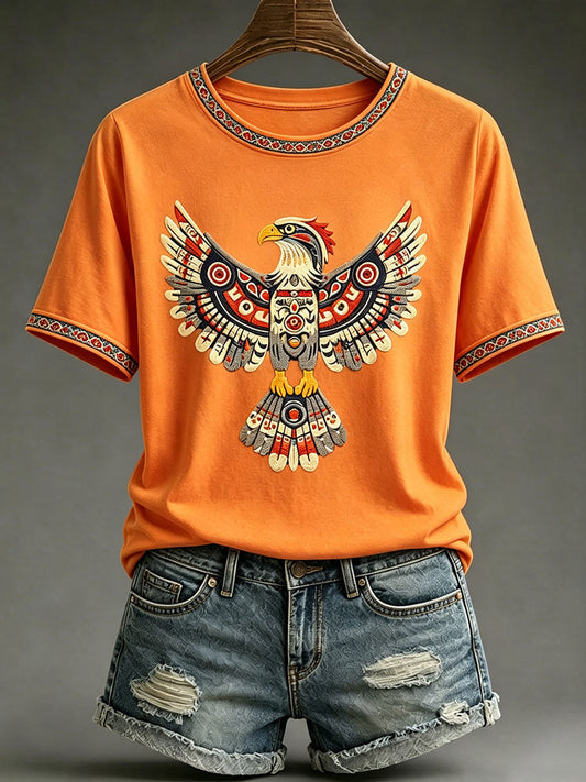 Women's Indigenous Art Print Casual T-Shirt