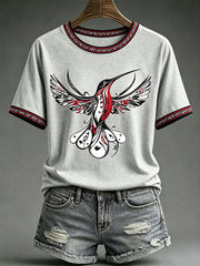 Women's Indigenous Art Print Casual T-Shirt