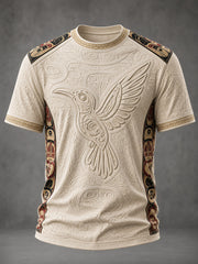Men's Indigenous Art Print Casual T-Shirt