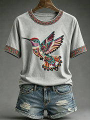 Women's Indigenous Art Print Casual T-Shirt