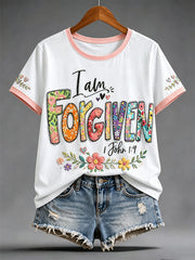 Women's Christian Jesus Print Casual Tee