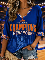 Women's Gift For Basketball Fans Print Casual Half-Sleeves V-Neck T-Shirt