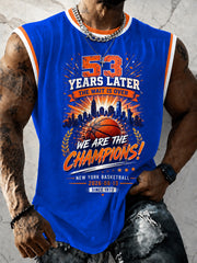 Men's New York Basketball Champions Celebration Print Casual Vest