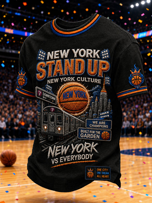 Men's Classic Basketball Fan Graphic Short Sleeve T-shirt