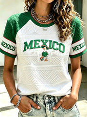 Women's Funny Duck Mexico Football Lover Art Printed T-Shirt