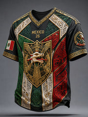 Men's Mexico Football Lover Papel Picado Art Printed T-shirt