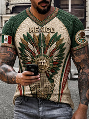Men's Mexico Football Lover Alebrije Art Printed T-shirt