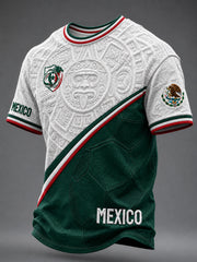 Men's Mexico Football Lover Art O-neck Short Sleeve T-shirt