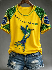 Women's round neck short sleeve T-shirt