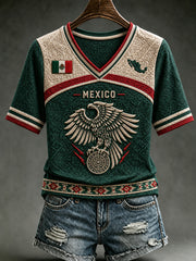 Women's Mexico Football Lover Art Short Sleeve T-shirt