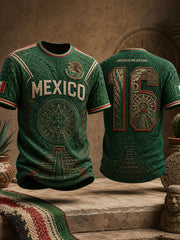 Men's Mexico Football Lover Art Printed T-shirt