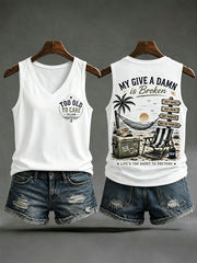 Women’s 'my give a damn is broken' tank tops