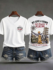 Men's 'my give a damn is broken' V-neck T-shirts