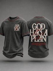 Men's Christian God Has A Plan Cross Short-sleeved T-shirt