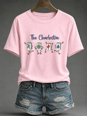 Women's Funny Mahjong Print Casual T-Shirt