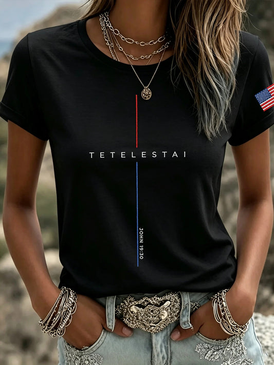 Women's Tetelestai John 19:30 Printed T-shirt