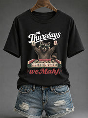 Women's Mahjong Print Casual T-Shirt