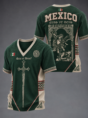 Men's Faith In Mexico V-neck T-shirt