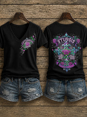Women's Motorcycle Rally Printed T-shirt