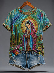 Women's The Assumption Our Lady of Guadalupe Printed T-shirt