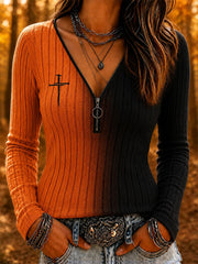 Women's Autumn Faith-Themed Sweater