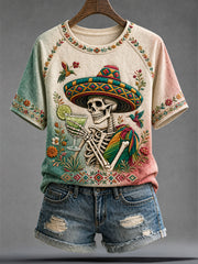 Women's Mexico Independence Day Art Printed T-shirt