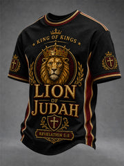 Men's Christian Lion of Judah Art Short Sleeve T-shirt