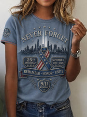 Women's 9.11 Never Forget Printed T-shirt