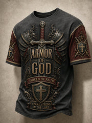 Men's Armor Of God Print Casual Tee