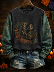 Women's Mexico Day of The Dead Art Printed Sweatshirt
