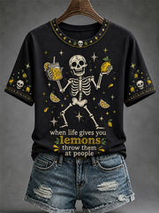 Women's When Life Gives You Lemons Print Casual Tee