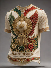 Men's Mexico Football Lover Art Printed T-shirt
