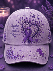 Unisex Purple Flora Art Print Hat