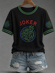 Women's Mahjong Print Casual T-Shirt