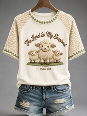 Women's The Lord Is My Shepherd Round Neck Short Sleeve T-shirt