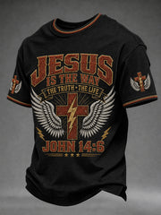 Men's Christian Jesus Is The Way Cross Short Sleeve T-shirt