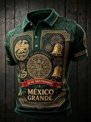 Men's Mexico Independence Day 1810 Art Printed Casual Tops